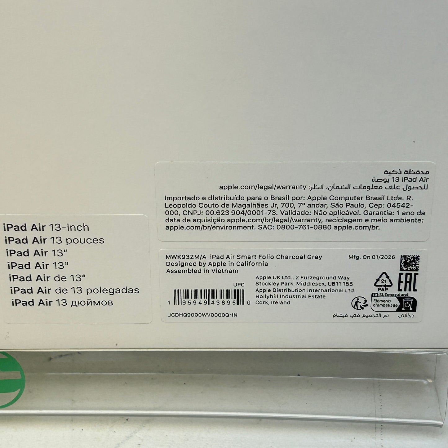 New Apple Smart Folio for iPad Air 13" Smart Folio White MWK93ZM/A