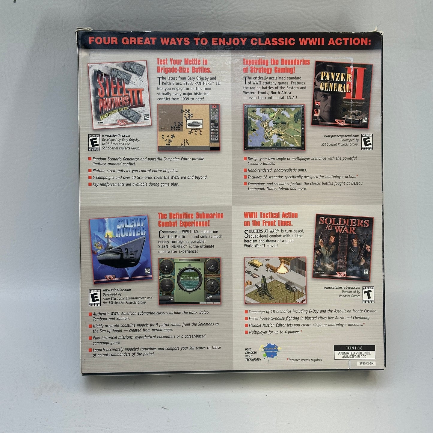 Vintage Ultimate World War II Wargame Collection Win 95 DOS CD-ROM WW2 Big Box