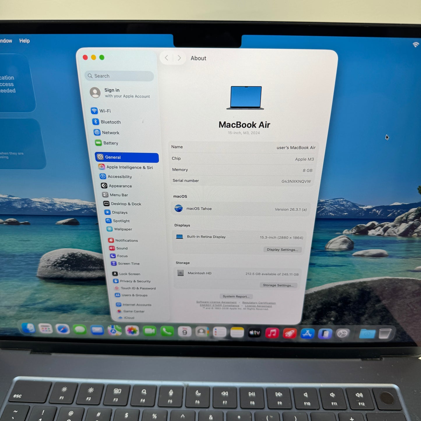 2024 Apple MacBook Air 15" M3 10C GPU 4.0GHz 8GB RAM 256GB SSD A3114