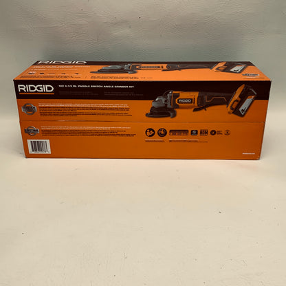 New Ridgid R860451K 18V Cordless 4-1/2 in Paddle Switch Angle Grinder Kit 