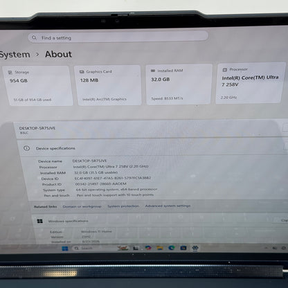 Lenovo Yoga 9i 2-in-1 83LC 14" Core Ultra 7 258V 2.2GHz 32GB RAM 1TB SSD