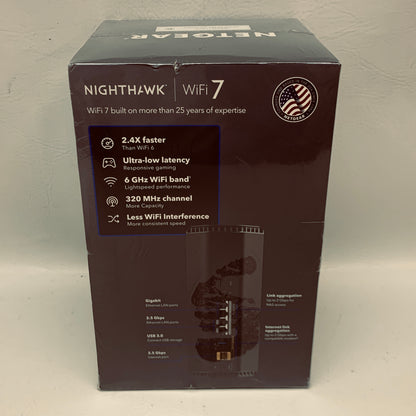 New NETGEAR Nighthawk BE9300 WiFi 7 Tri-Band Router BE9300-1AZPAS Black