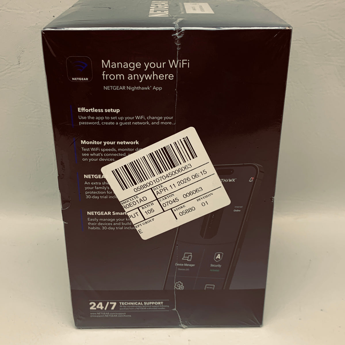 New NETGEAR Nighthawk BE9300 WiFi 7 Tri-Band Router BE9300-1AZPAS Black
