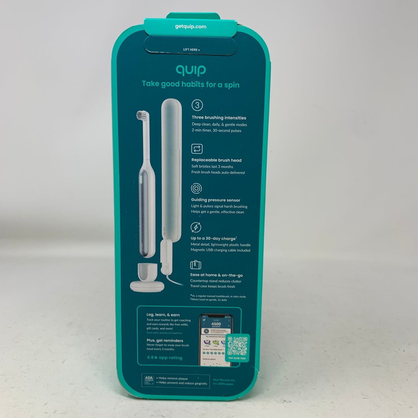 New Quip 360 Oscillating Rechargeable Electric Toothbrush 93462936 White