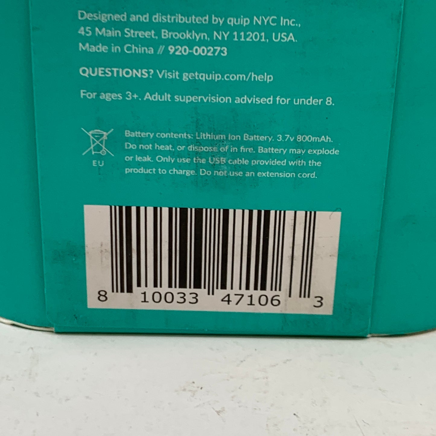 New Quip 360 Oscillating Rechargeable Electric Toothbrush 93462936 White