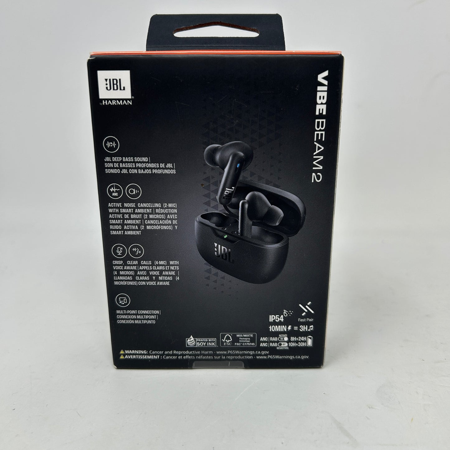 New JBL Vibe Beam 2 Wireless Bluetooth Earbuds Black JBLVBEAM2BLKAM