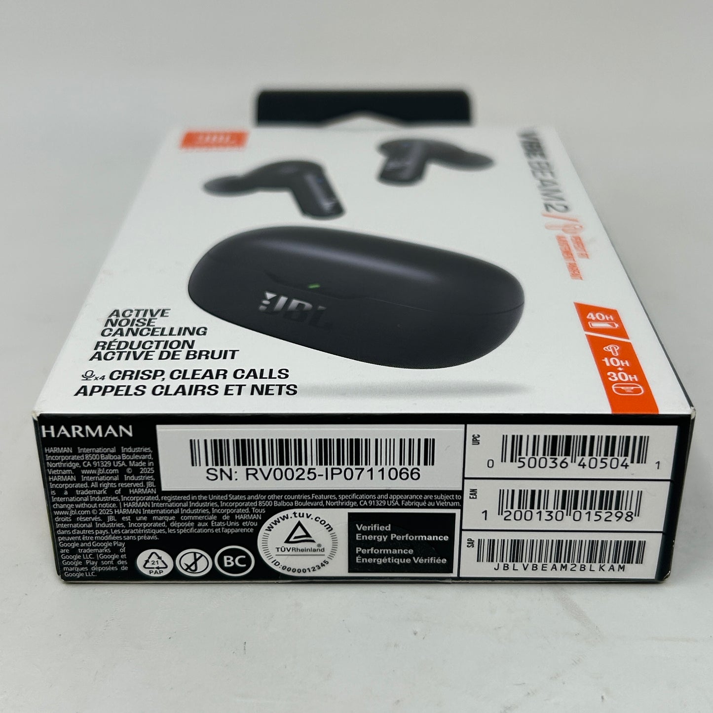 New JBL Vibe Beam 2 Wireless Bluetooth Earbuds Black JBLVBEAM2BLKAM