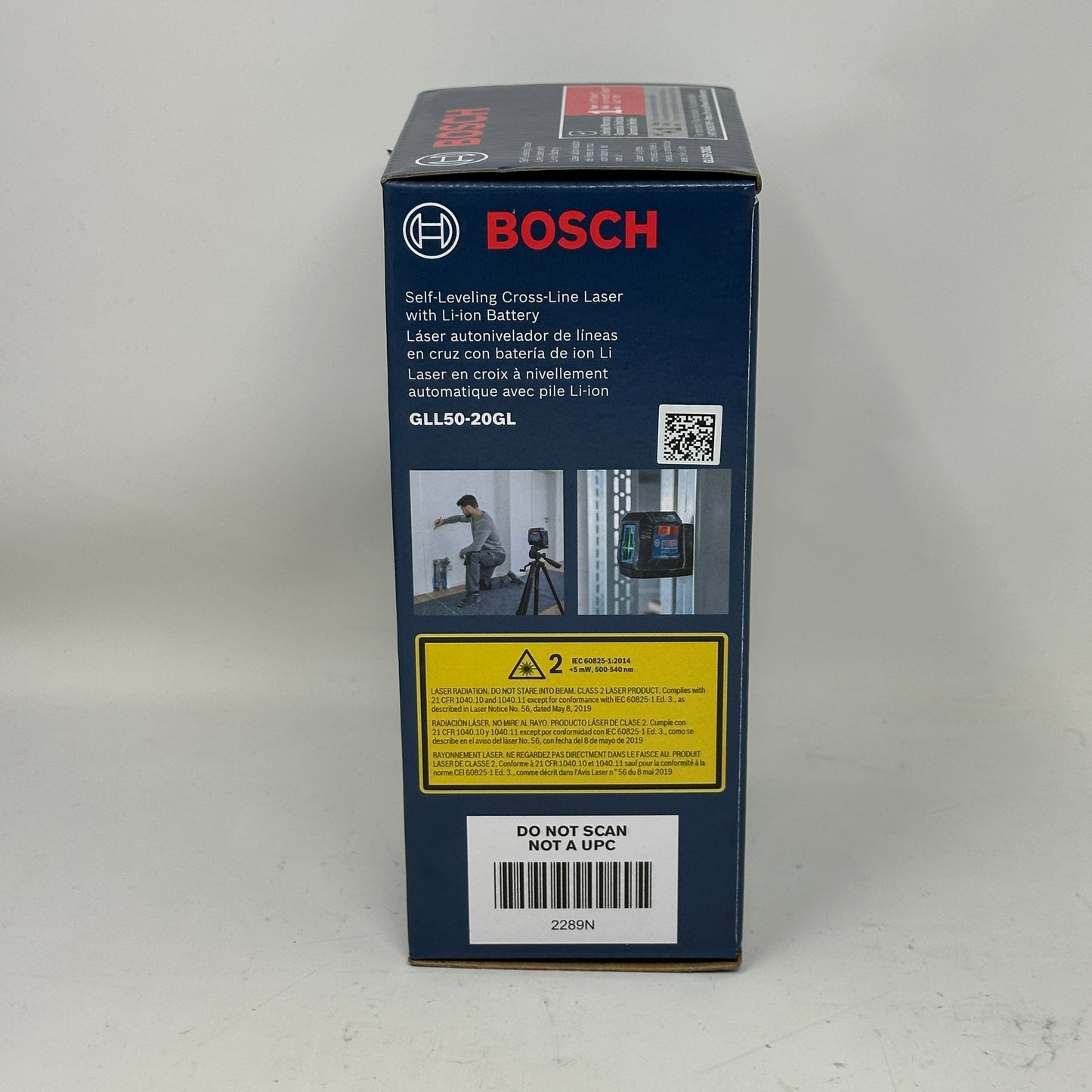 Bosch GLL50-20GL 65 Ft Green Beam Self-Leveling Cross-Line Laser Level Dual Power
