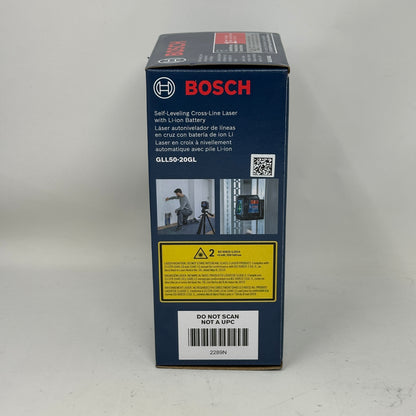 Bosch GLL50-20GL 65 Ft Green Beam Self-Leveling Cross-Line Laser Level Dual Power