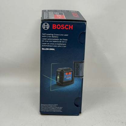 Bosch GLL50-20GL 65 Ft Green Beam Self-Leveling Cross-Line Laser Level Dual Power