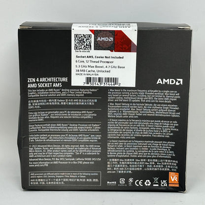 New AMD Ryzen 5 7600X 4.70GHz 6 Core 100-100000593 12 Thread AM5