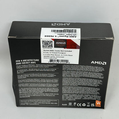 New AMD Ryzen 5 7600X 4.70GHz 6 Core 100-100000593 12 Thread AM5