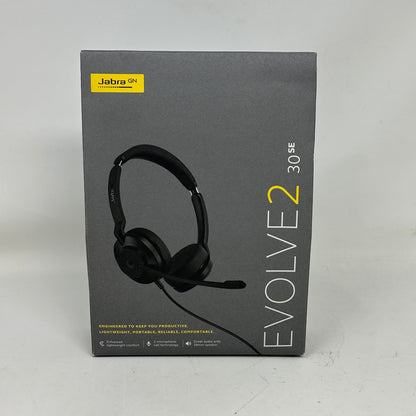 New Jabra Evolve2 30 SE HSC141 Wired Stereo USB-A On-Ear Headset 23189-999-979