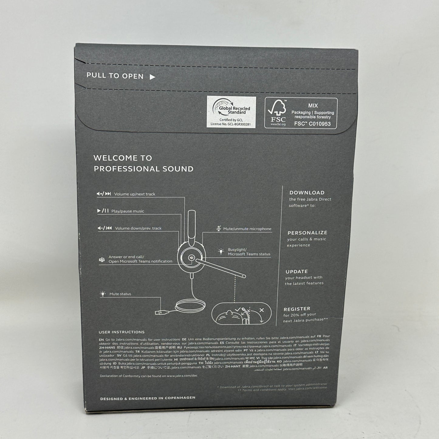 New Jabra Evolve2 30 SE HSC141 Wired Stereo USB-A On-Ear Headset 23189-999-979