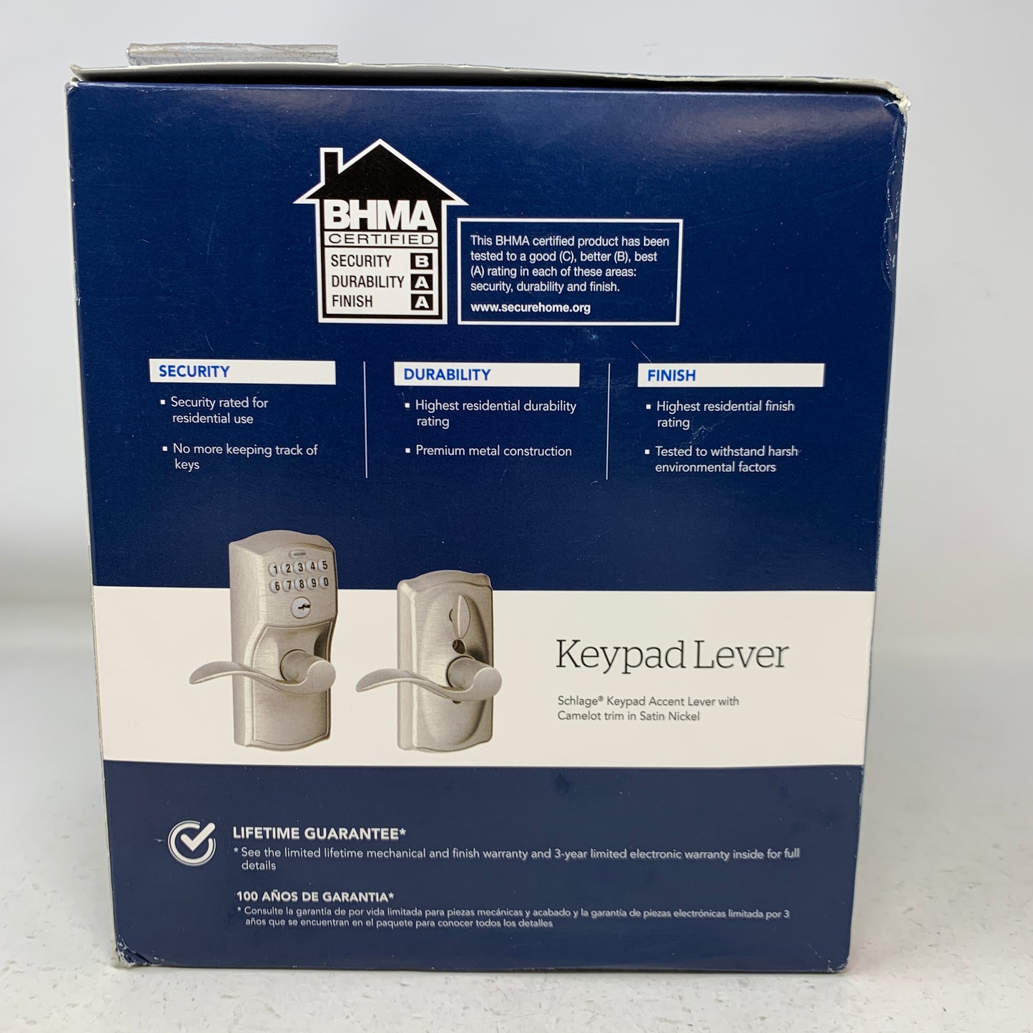 New Schlage FBE365 V Cam 619 ACC Sat Nick Keypad Entry Deadbolt  901159