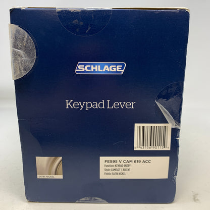 New Schlage FBE365 V Cam 619 ACC Sat Nick Keypad Entry Deadbolt  901159
