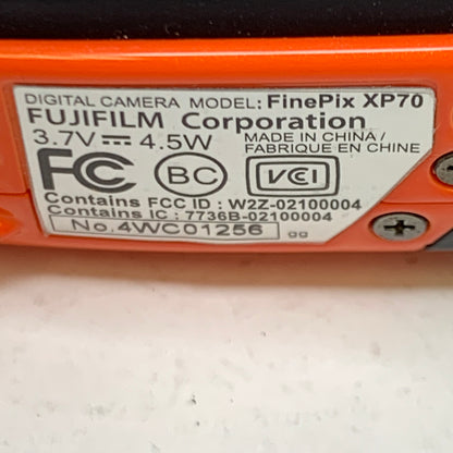 Fujifilm FinePix XP70 16.4MP Waterproof Compact Digital Camera Orange
