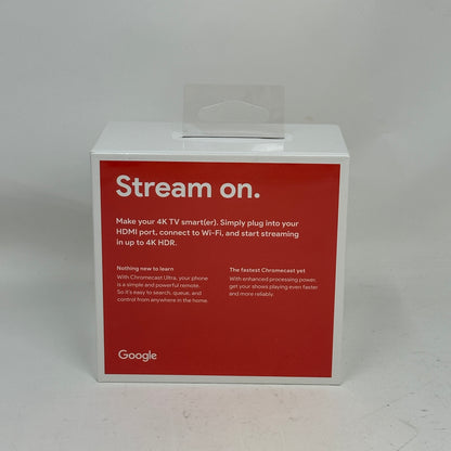 New Google Chromecast Ultra 4K Streaming Media Player GA3A00403A14
