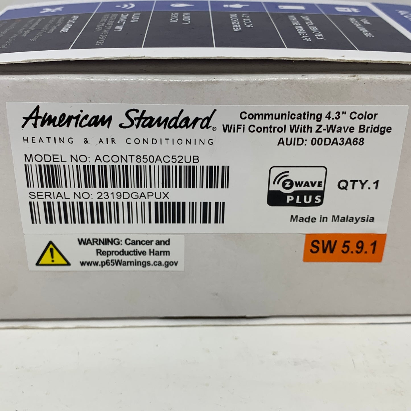 American Standard AcuuLink Platinum 850 Smart Thermostat