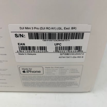 DJI Mini 3 Pro 4K Quadcopter Camera Drone  RC-N1