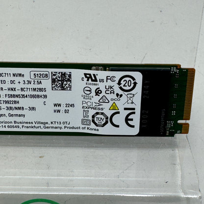 SK Hynix BC711 512GB NVMe M.2 2230 SSD HP P/N M16786-001 HFM512GD3JX013N PCIe