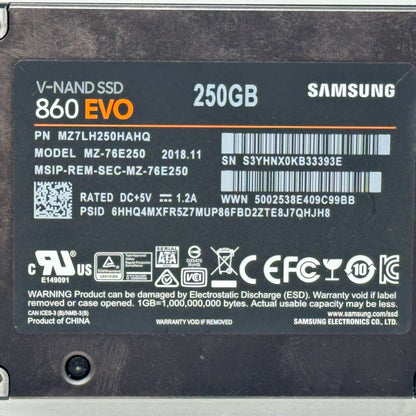 Samsung 2.5" 860 Evo 250GB SATA III 6Gbps SSD MZ-76E250