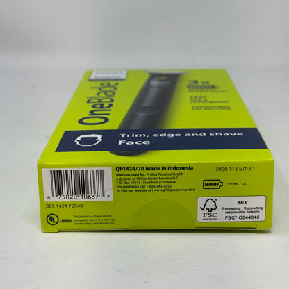 New Philips Norelco OneBlade Face Electric Razor QP1424/70