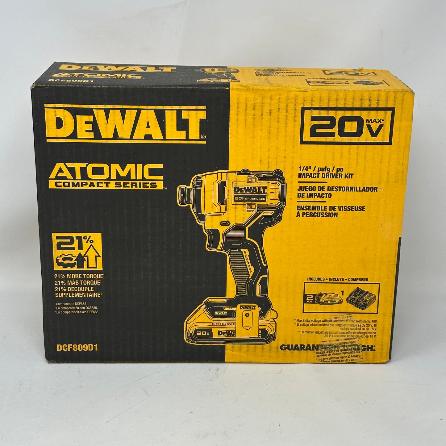 New DeWalt ATOMIC 20V Max 1/4" Cordless Impact Driver Kit DCF809D1