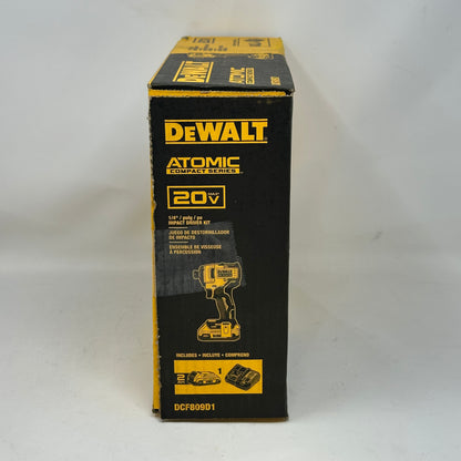 New DeWalt ATOMIC 20V Max 1/4" Cordless Impact Driver Kit DCF809D1