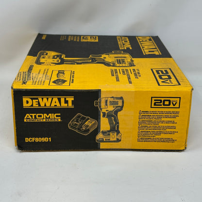 New DeWalt ATOMIC 20V Max 1/4" Cordless Impact Driver Kit DCF809D1