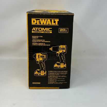 New DeWalt ATOMIC 20V Max Cordless 2-Tool Combo Kit Drill Impact DCK225D2