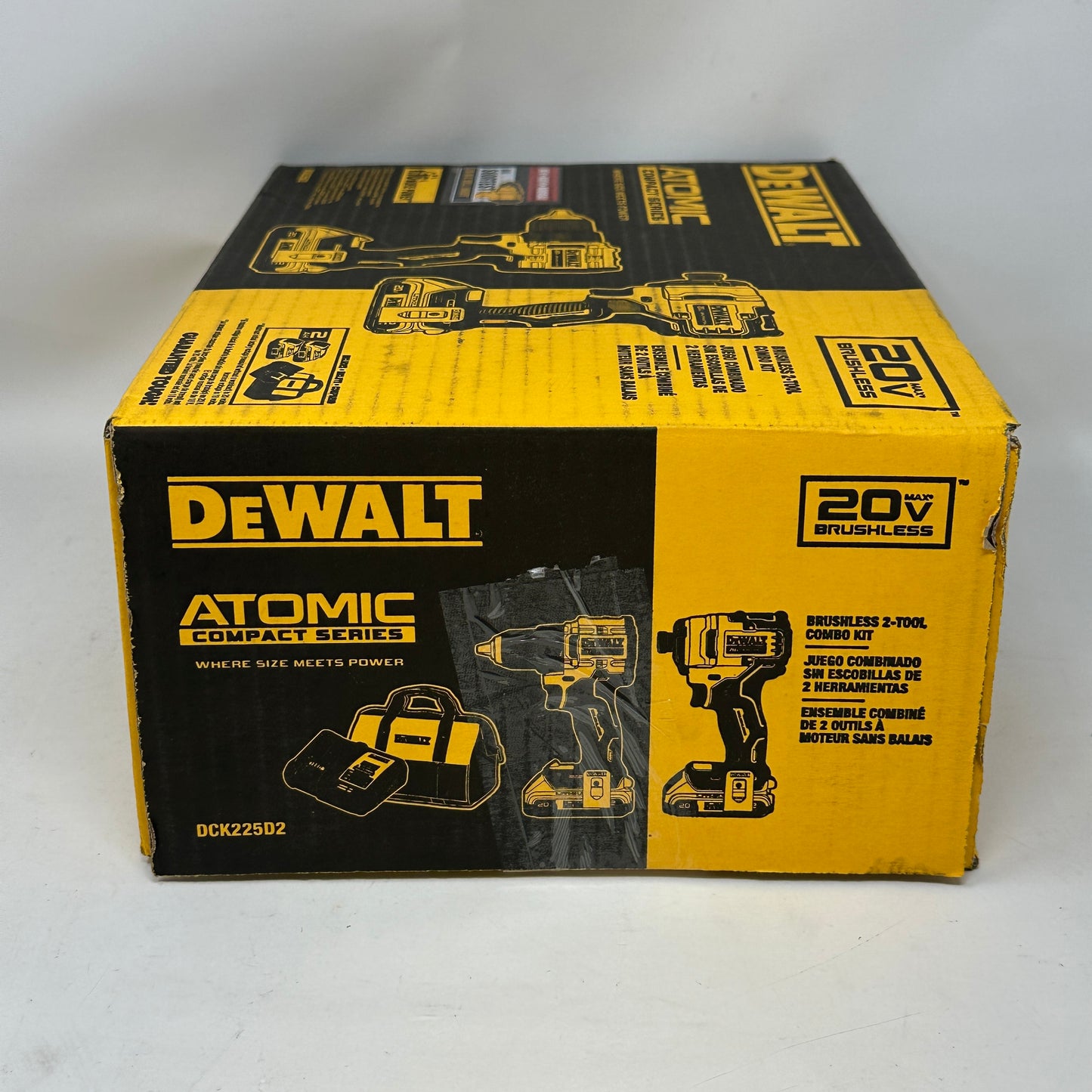 New DeWalt ATOMIC 20V Max Cordless 2-Tool Combo Kit Drill Impact DCK225D2