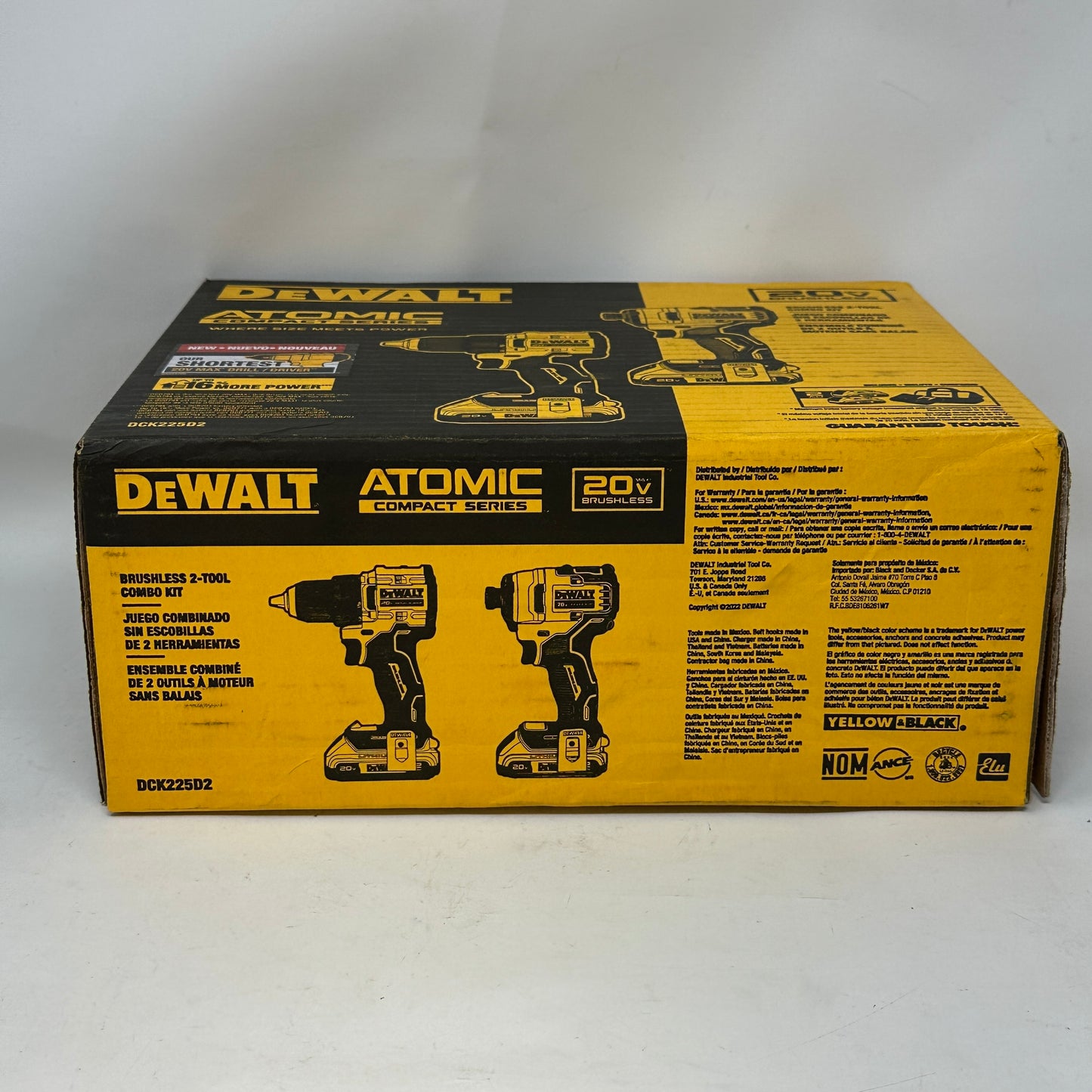 New DeWalt ATOMIC 20V Max Cordless 2-Tool Combo Kit Drill Impact DCK225D2