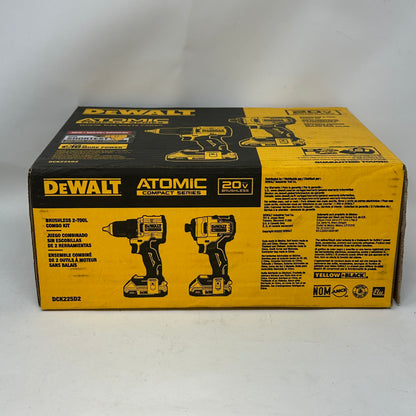 New DeWalt ATOMIC 20V Max Cordless 2-Tool Combo Kit Drill Impact DCK225D2