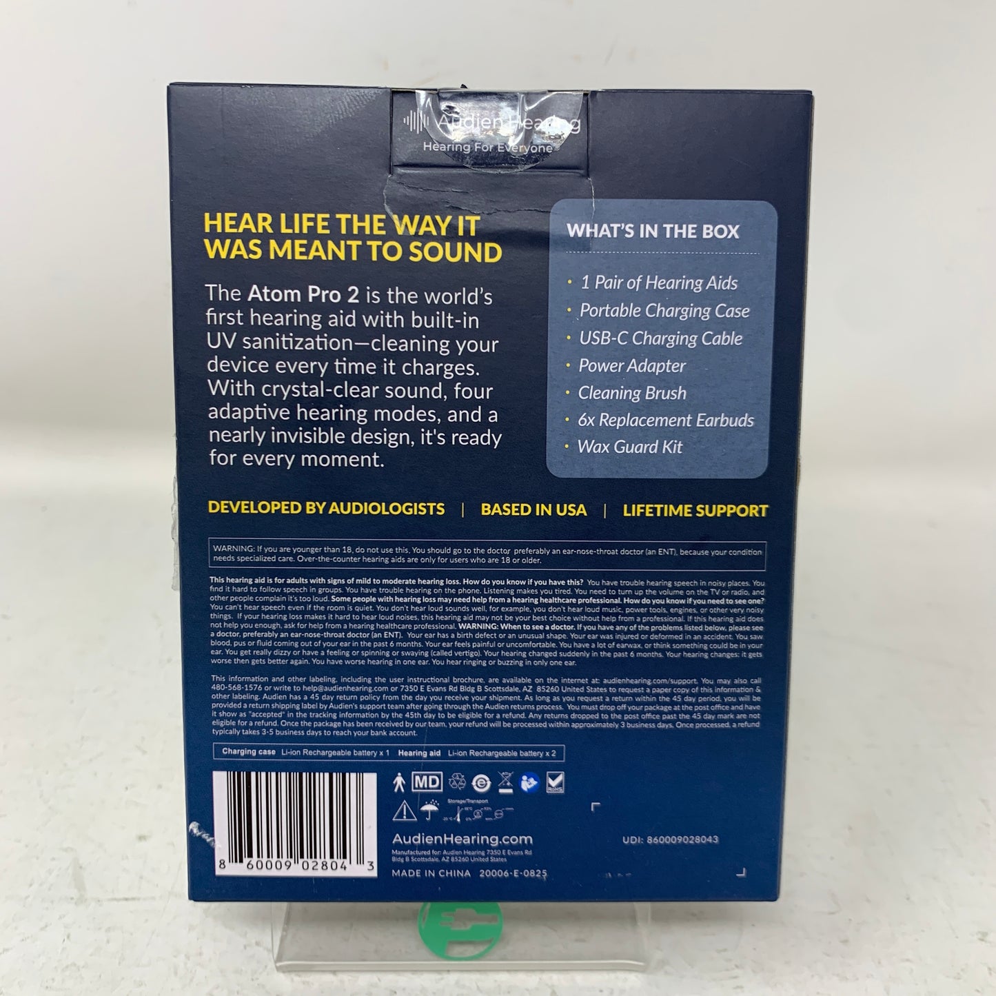 New Audien Atom Pro 2 Wireless Rechargeable Hearing Aids