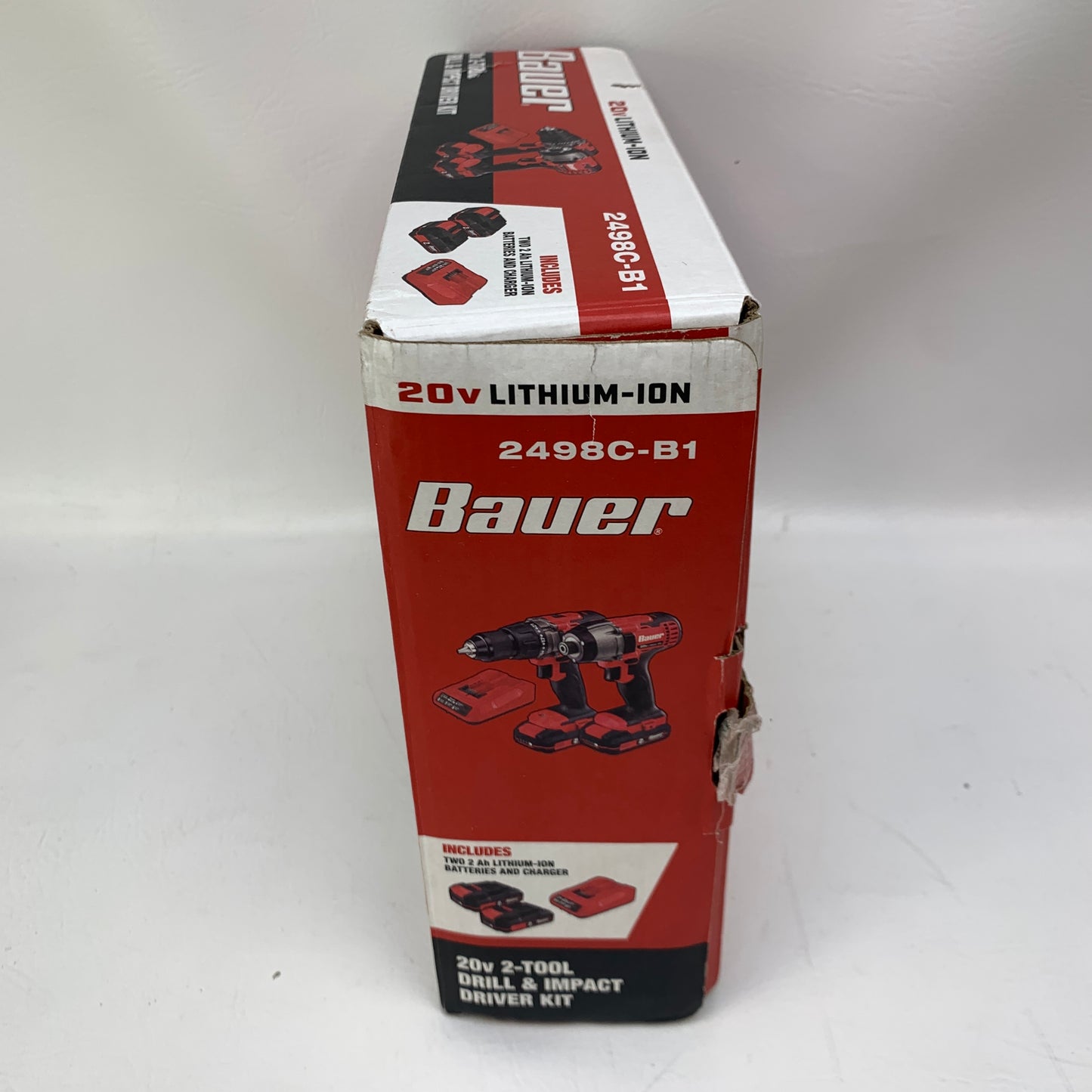 New Bauer 20V Cordless 2-Tool Combo Kit 1/2" Drill 1/4" Impact Driver 2498C-B1