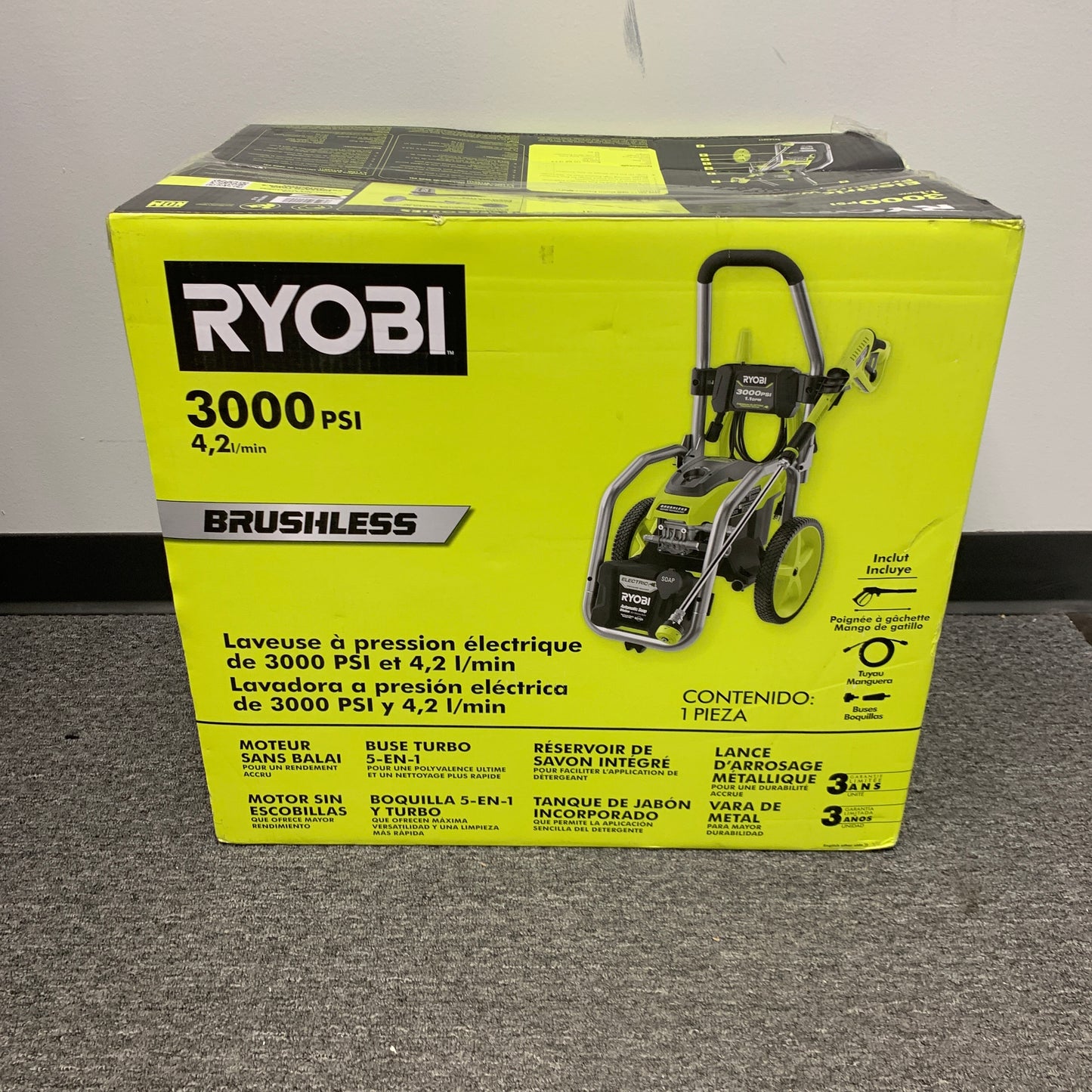 New Ryobi 3000 PSI 1.1 GPM Electric Pressure Washer RY143011 