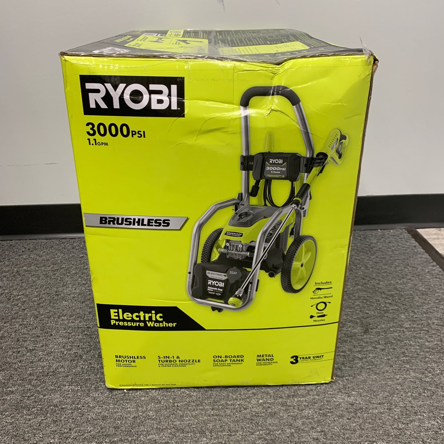 New Ryobi 3000 PSI 1.1 GPM Electric Pressure Washer RY143011 
