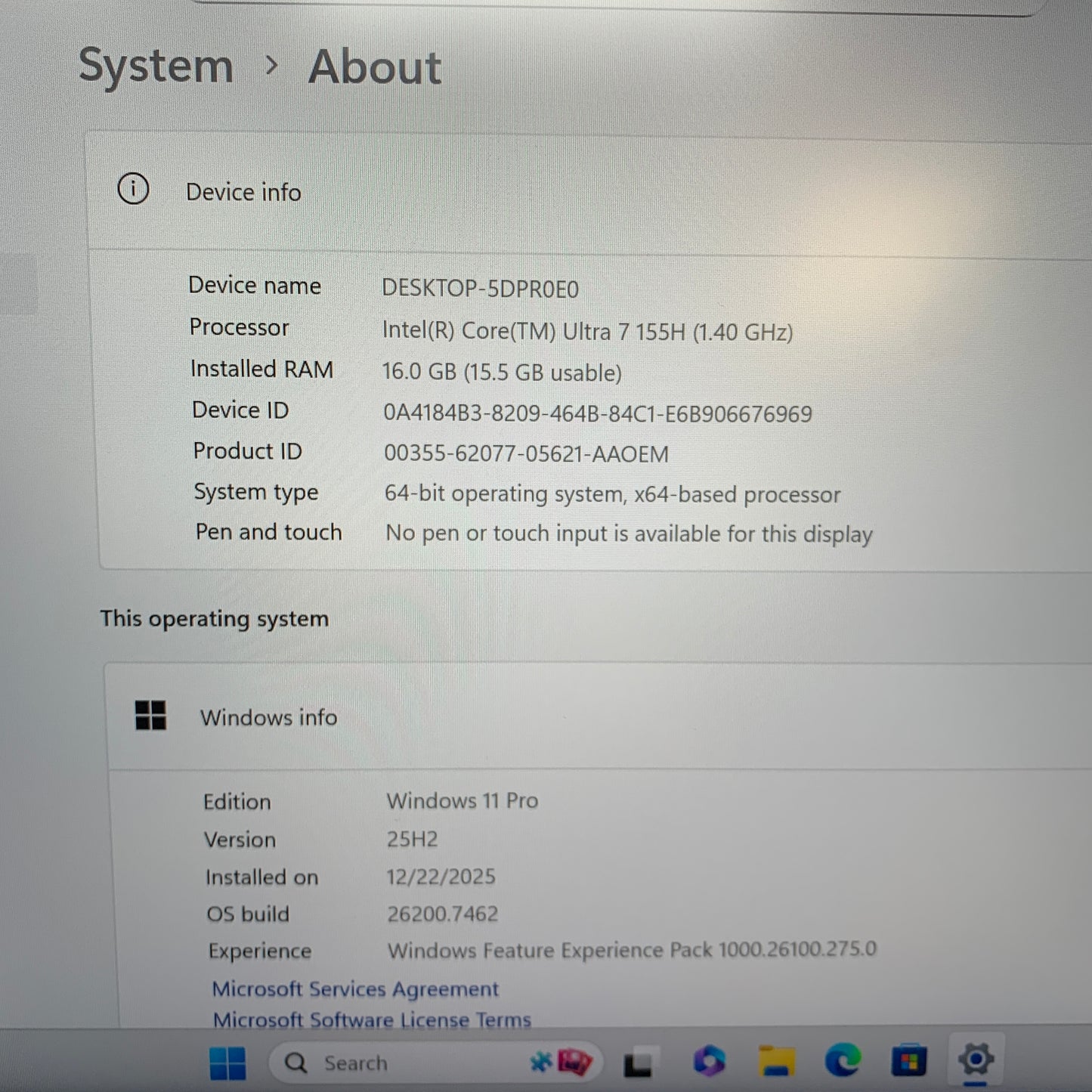 Dell Precision 3490 14" Core Ultra 7 155H 1.4GHz 16GB RAM 256GB SSD
