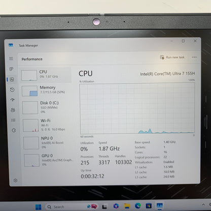 Dell Precision 3490 14" Core Ultra 7 155H 1.4GHz 16GB RAM 256GB SSD
