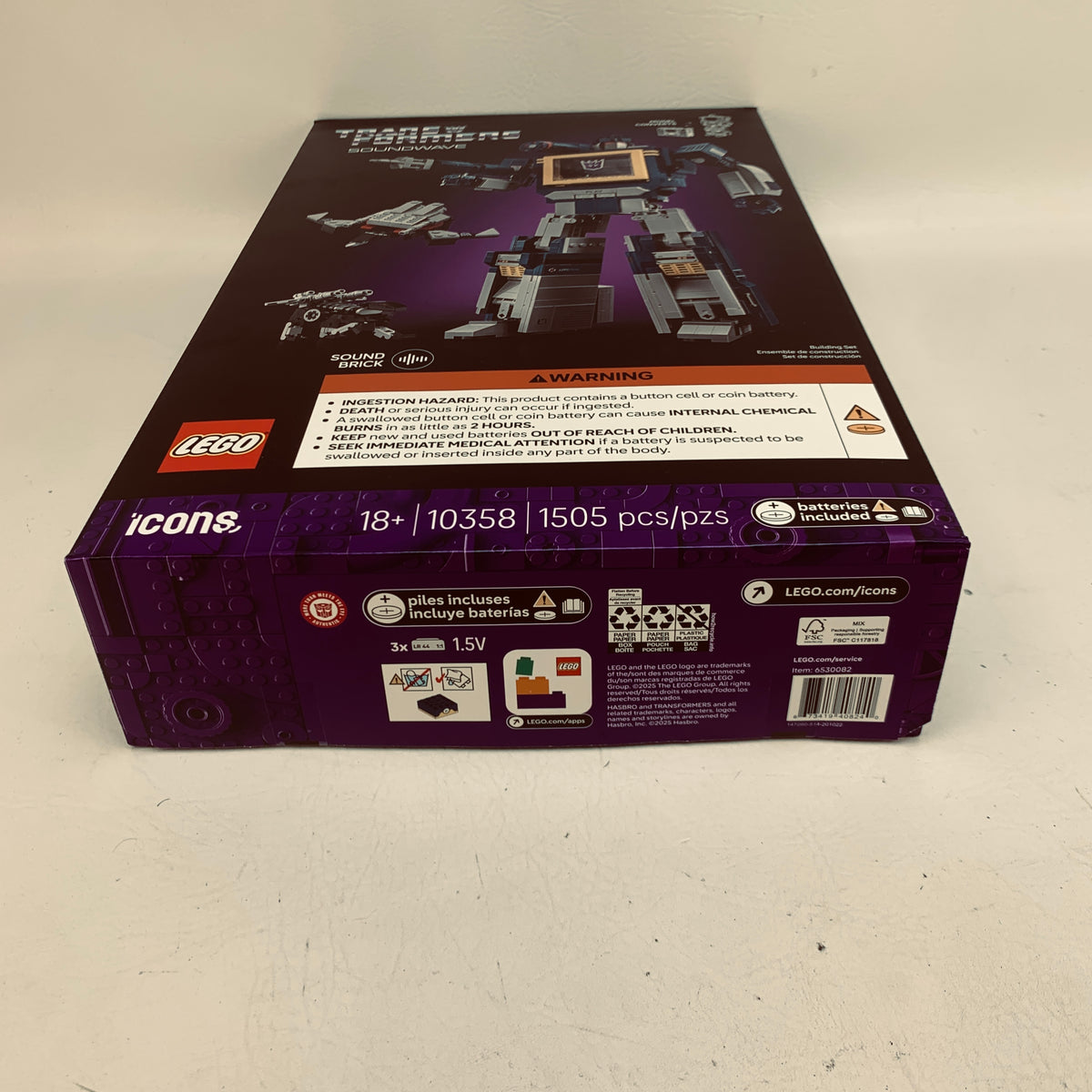 LEGO Icons Transformers Soundwave 10358 18+ Complete Set 1505 pcs
