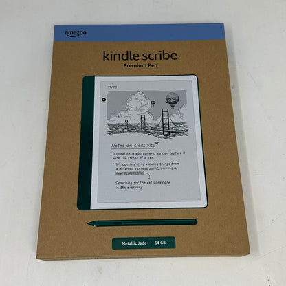 WiFi Only Amazon Kindle Scribe 1st Gen 64GB Digital Notebook Green C4A6T4 w/ Pen