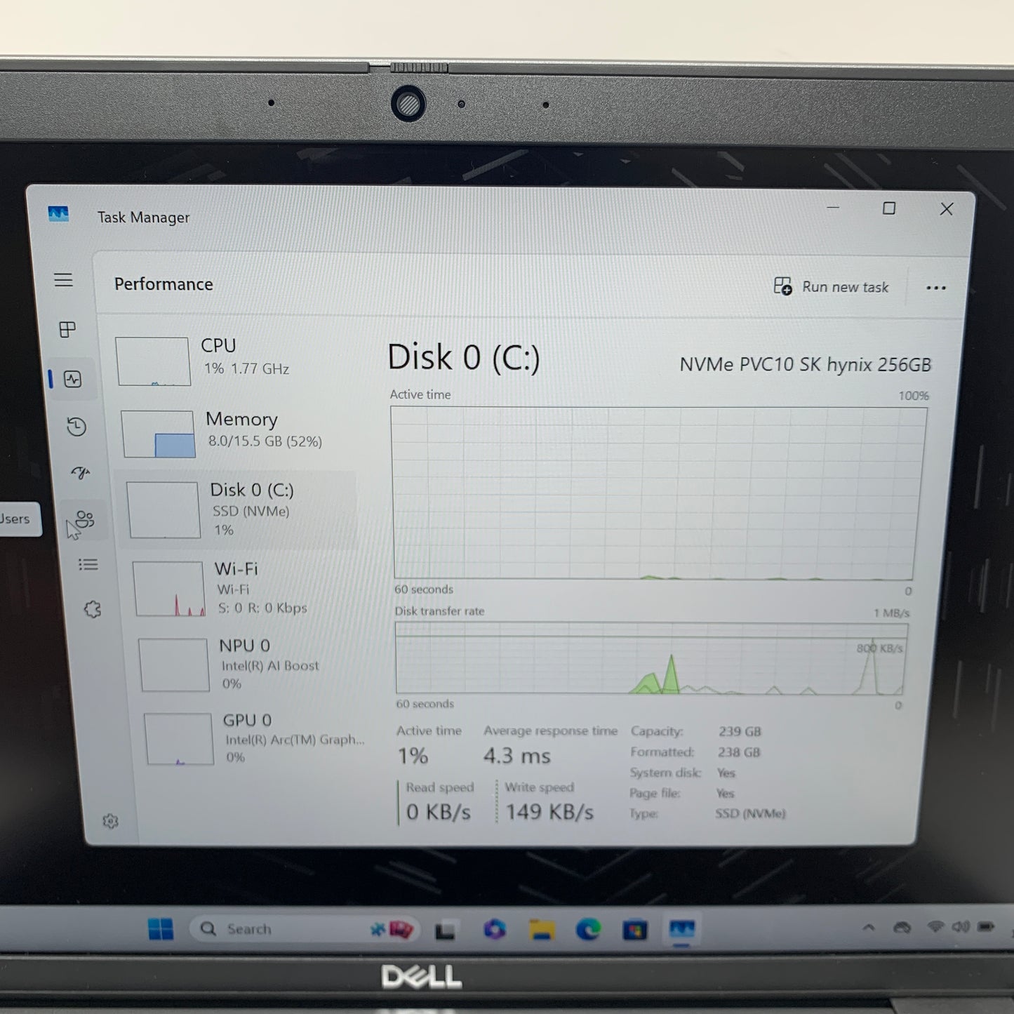 Dell Precision 3490 14" Core Ultra 7 155H 1.4GHz 16GB RAM 256GB SSD