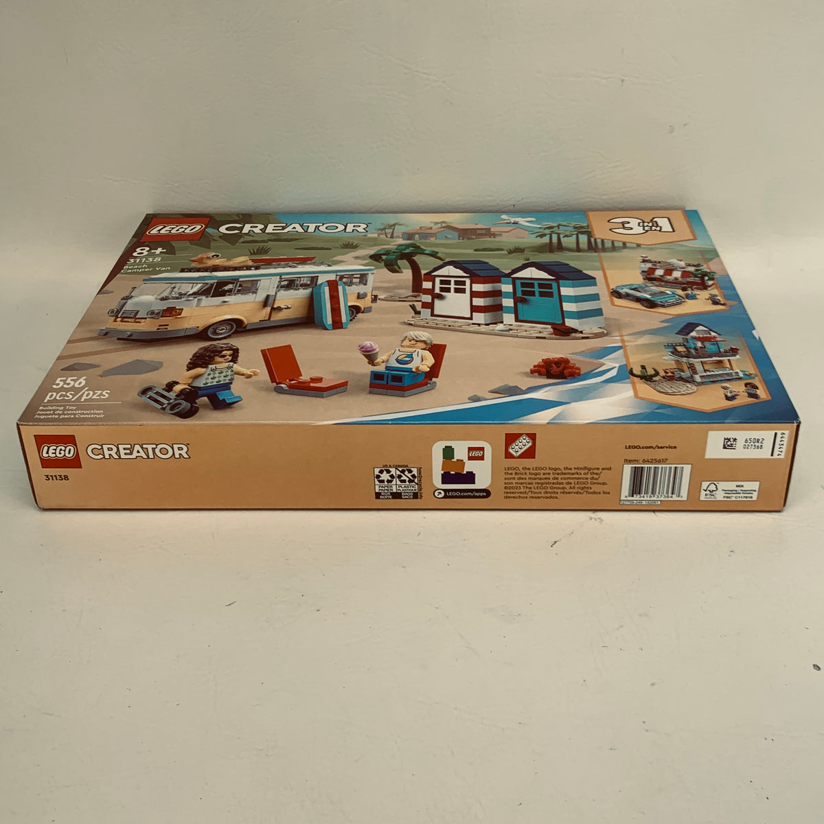 New LEGO Creator 3 in 1 Beach Camper Van 31138 Building Toy Set 556 Pcs