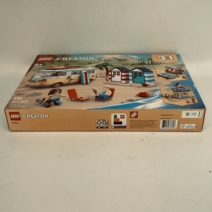 New LEGO Creator 3 in 1 Beach Camper Van 31138 Building Toy Set 556 Pcs