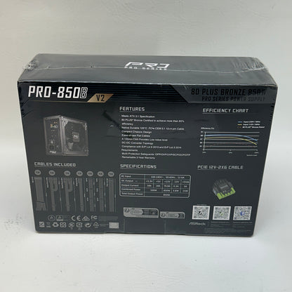 New ASRock Series PRO-850B 80 Plus Bronze 850W Non Modular Switching Power Supply