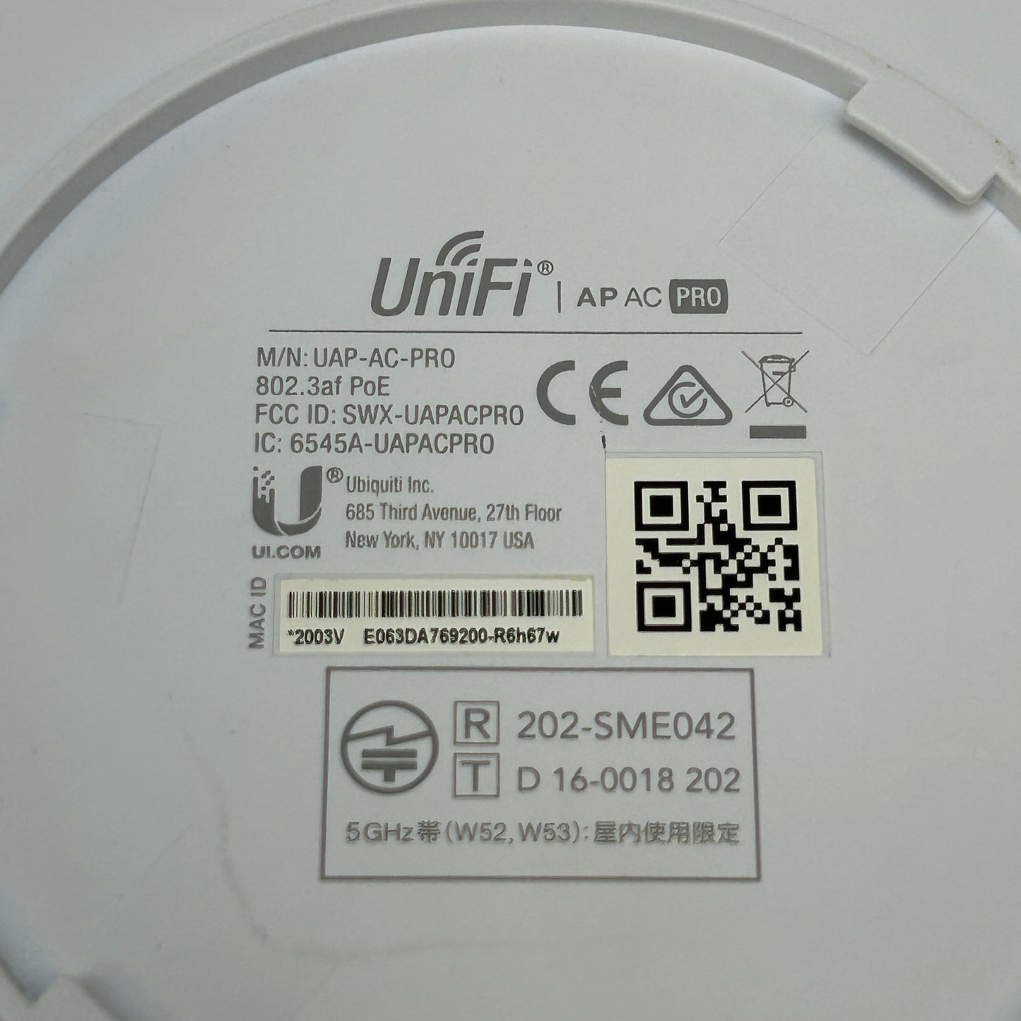 Ubiquiti UniFi AP AC PRO UAP-AC-PRO Dual-Band Access Point 450Mbps White