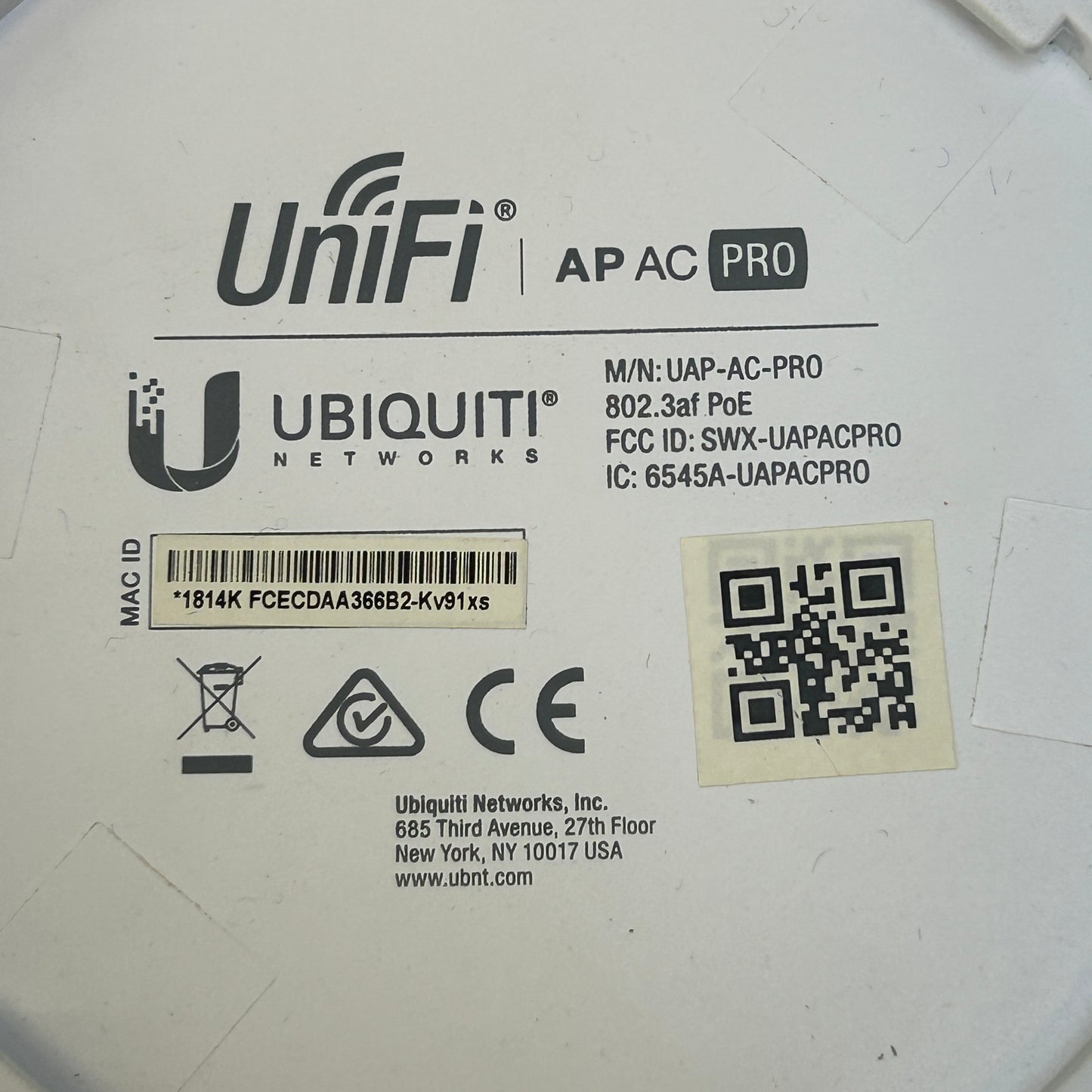Ubiquiti UniFi AP AC PRO UAP-AC-PRO Dual-Band Access Point 450Mbps White