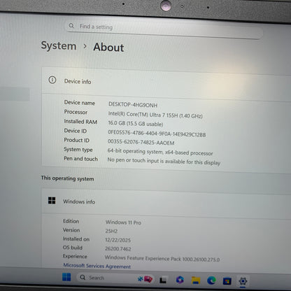 Dell Precision 3490 14" Core Ultra 7 155H 1.4GHz 16GB RAM 256GB SSD
