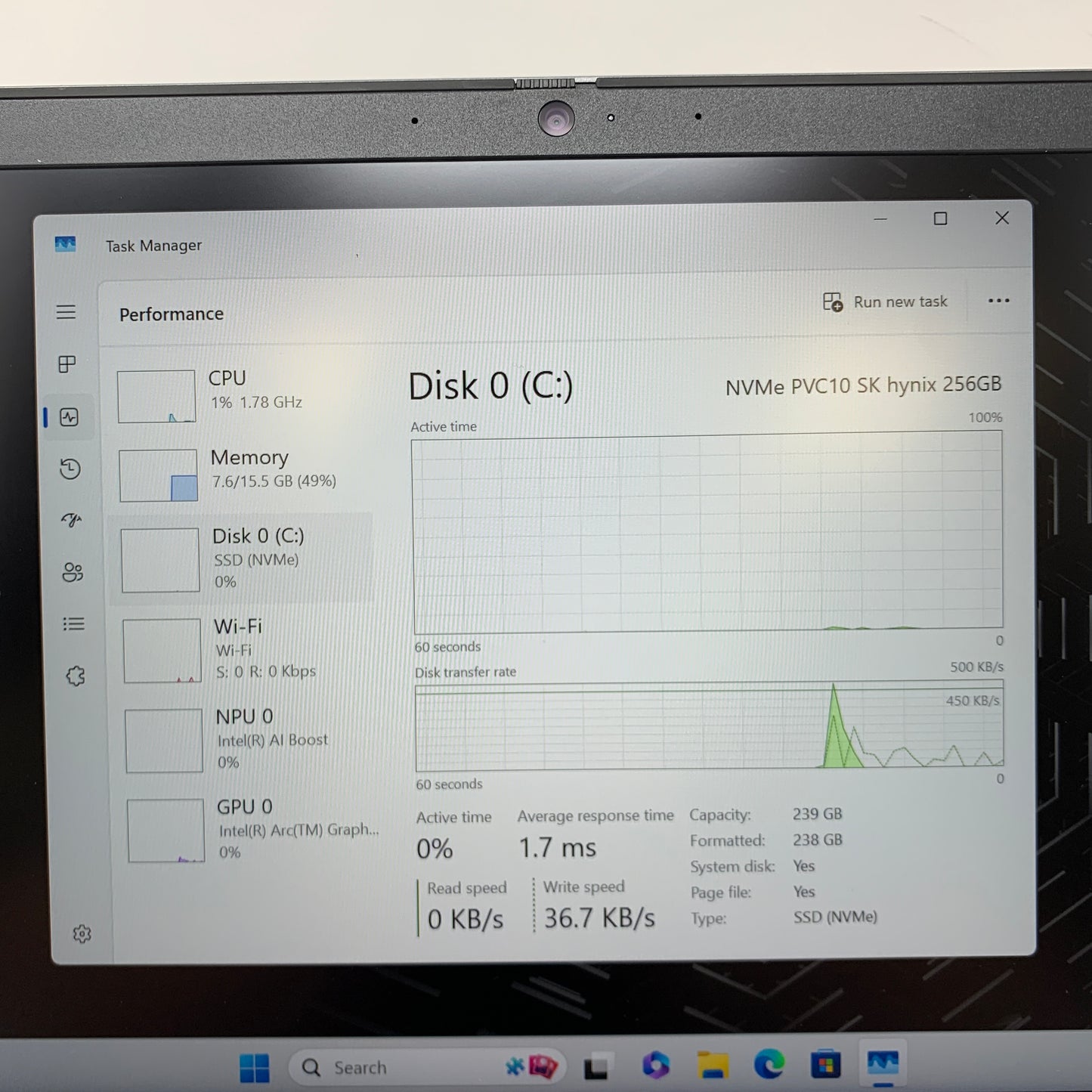 Dell Precision 3490 14" Core Ultra 7 155H 1.4GHz 16GB RAM 256GB SSD